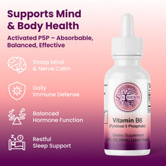 Soltrients B6 P5P bottle side label highlighting 60 servings and clean formula