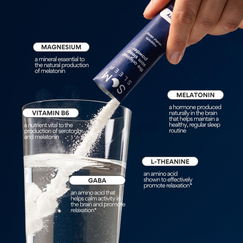 Som Sleep cherry powder dissolving in water for a smooth bedtime