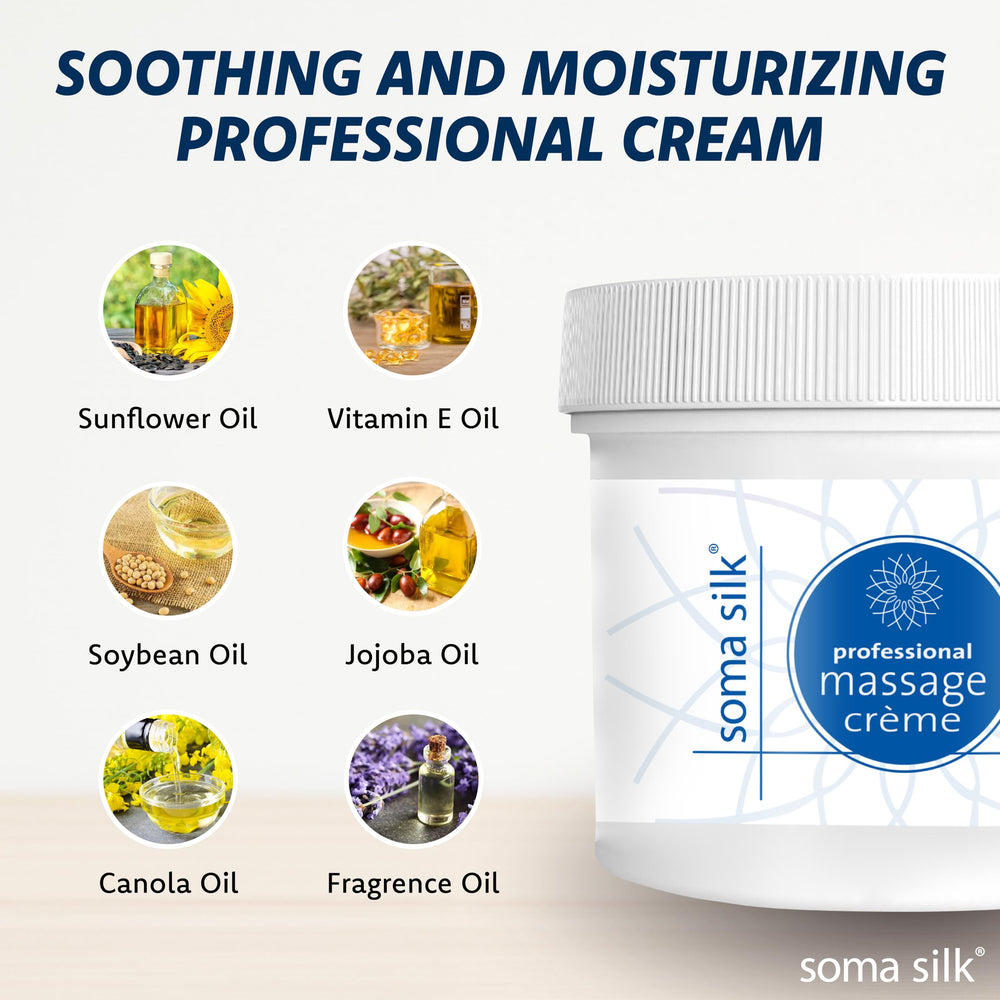Soma Silk massage creme glide demonstrates consistent performance during a session.
