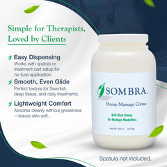 Sombra Hemp Massage Crème being applied by hand for targeted relief and comfort.