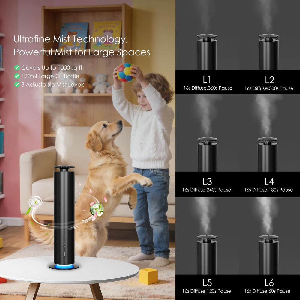 Somniare waterless diffuser in a bedroom offering whisper-quiet operation