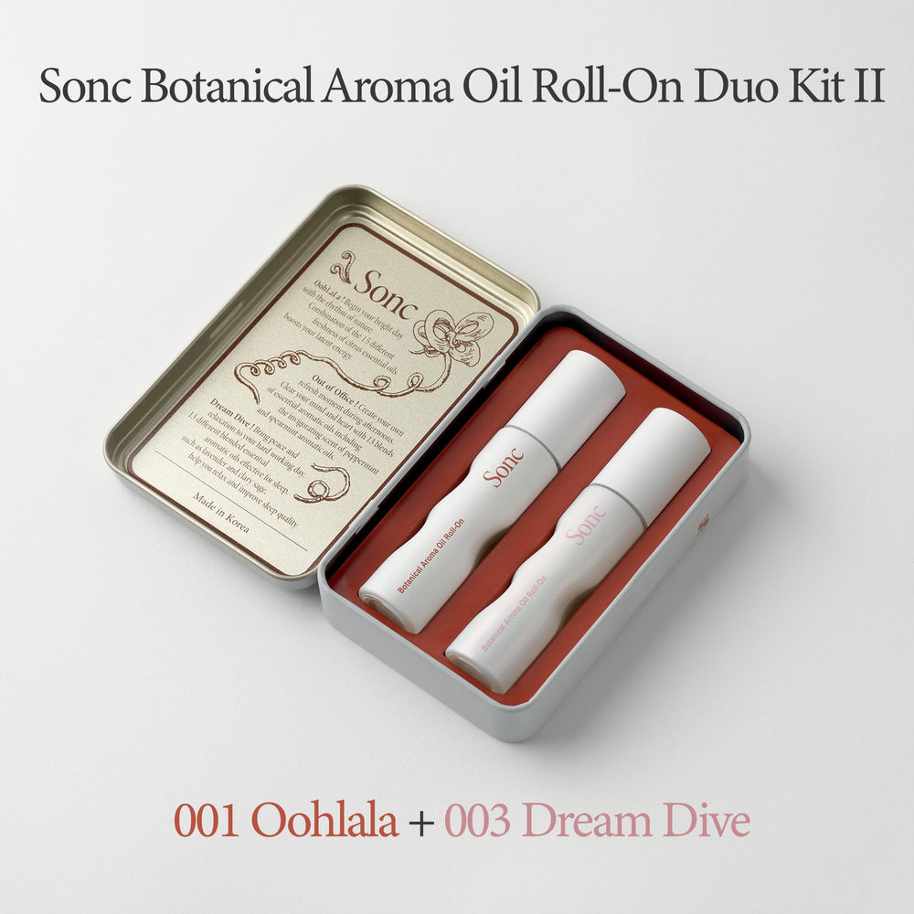 Sonc oohlala herbal heart notes roll-on highlighting serenity and focus.