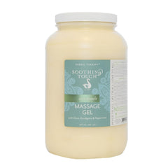 Soothing Touch Sore Muscle Gel bottle pour for long-glide massage sessions