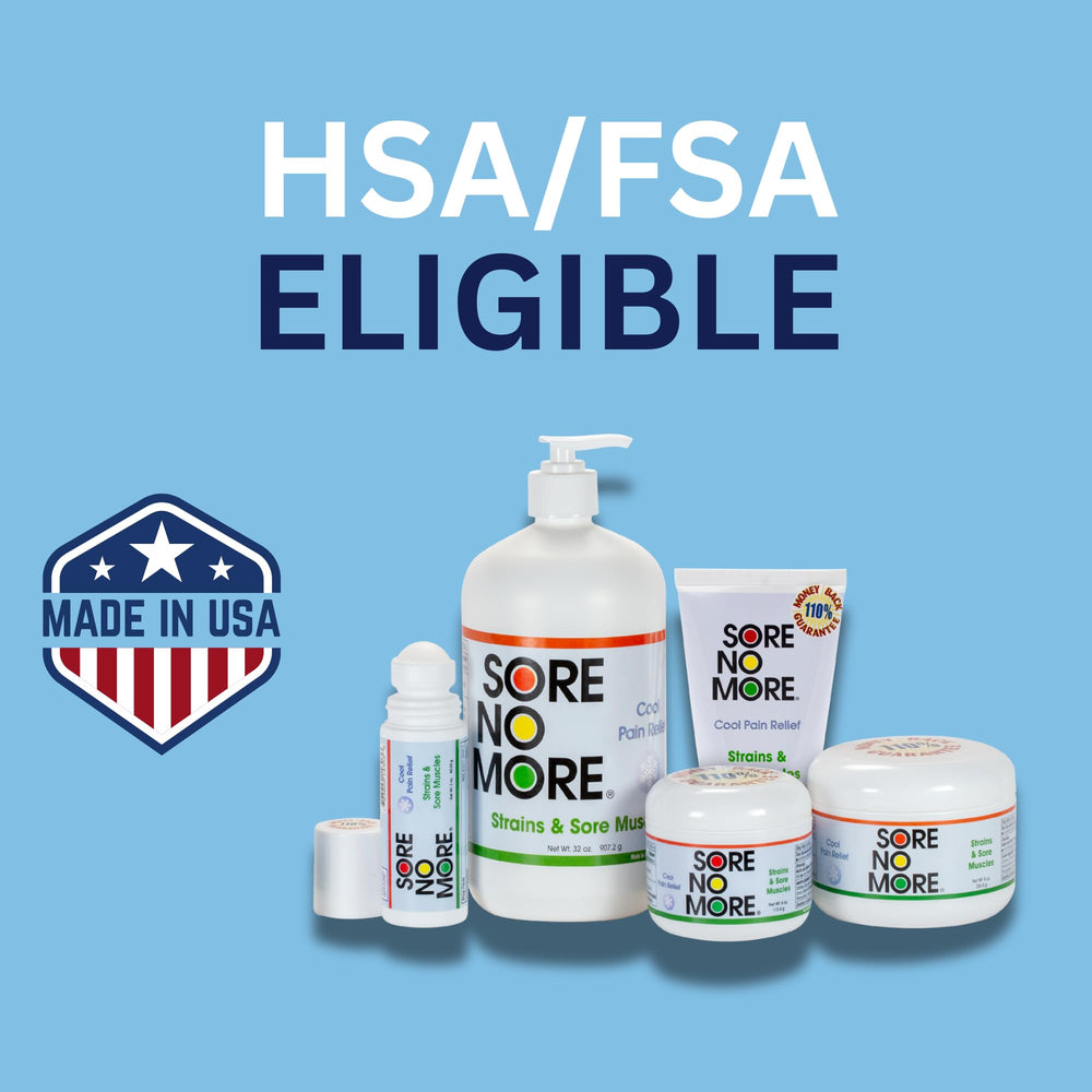 Sore No More menthol cooling formula provides refreshing feel during use.