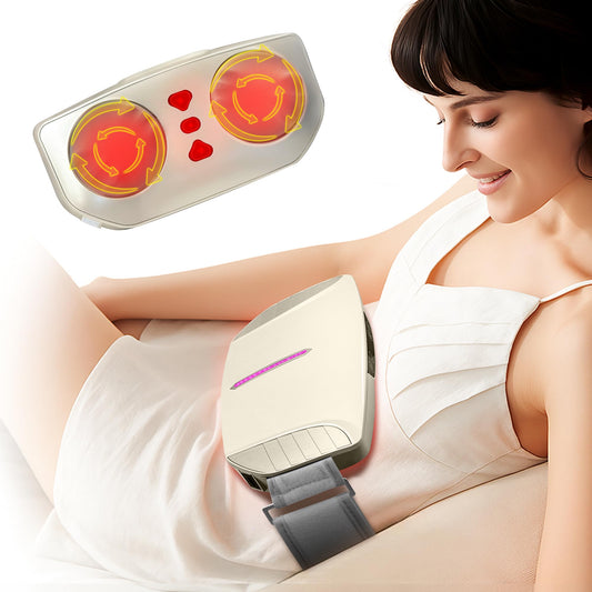 SORELAX double-disc abdominal massager with heat easing bloating and discomfort