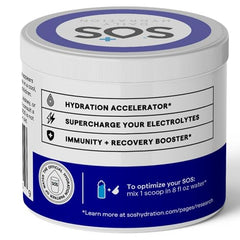 SOS Hydration stick packet for on-the-go hydration with balanced electrolytes