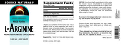 Source Naturals L-Arginine Free Form tablets may support hormone secretion including insulin and growth hormone.