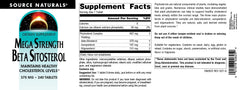 Ingredient label for Source Naturals beta sitosterol supplement