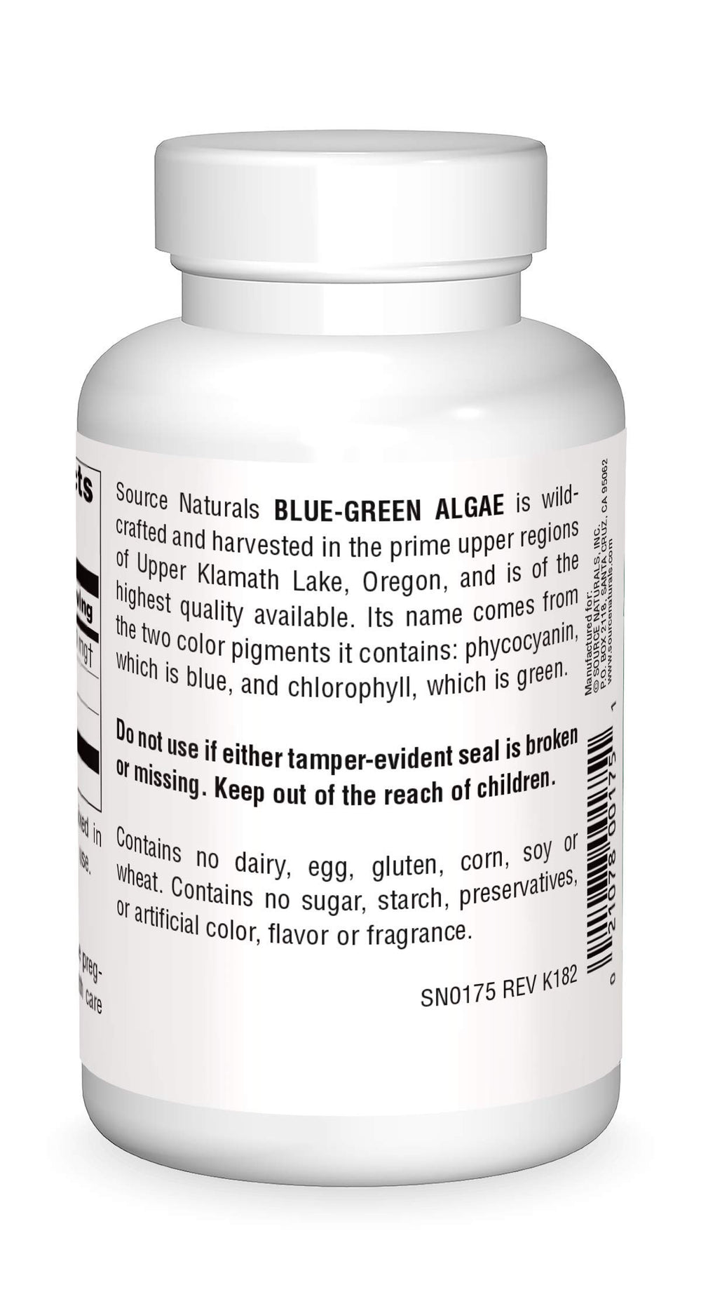 Source Naturals Blue-Green Algae powder with scoop for easy daily use.