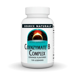 Source Naturals Coenzymate B Complex orange lozenge melting on the tongue for easy daily use