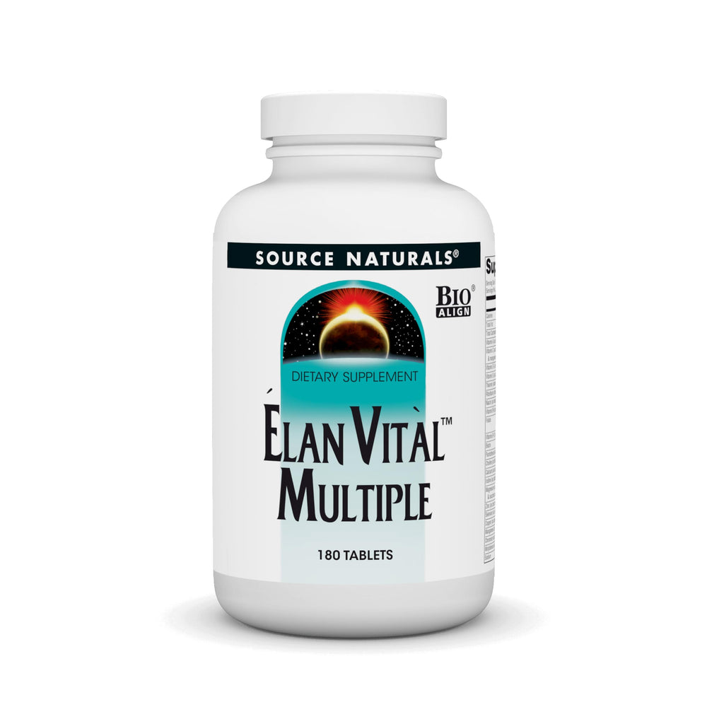 Source Naturals Elan Vital Multi bottle with label signaling comprehensive daily support