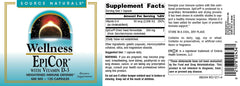 Source Naturals EpiCor bottle with cap off shows easy daily capsules.
