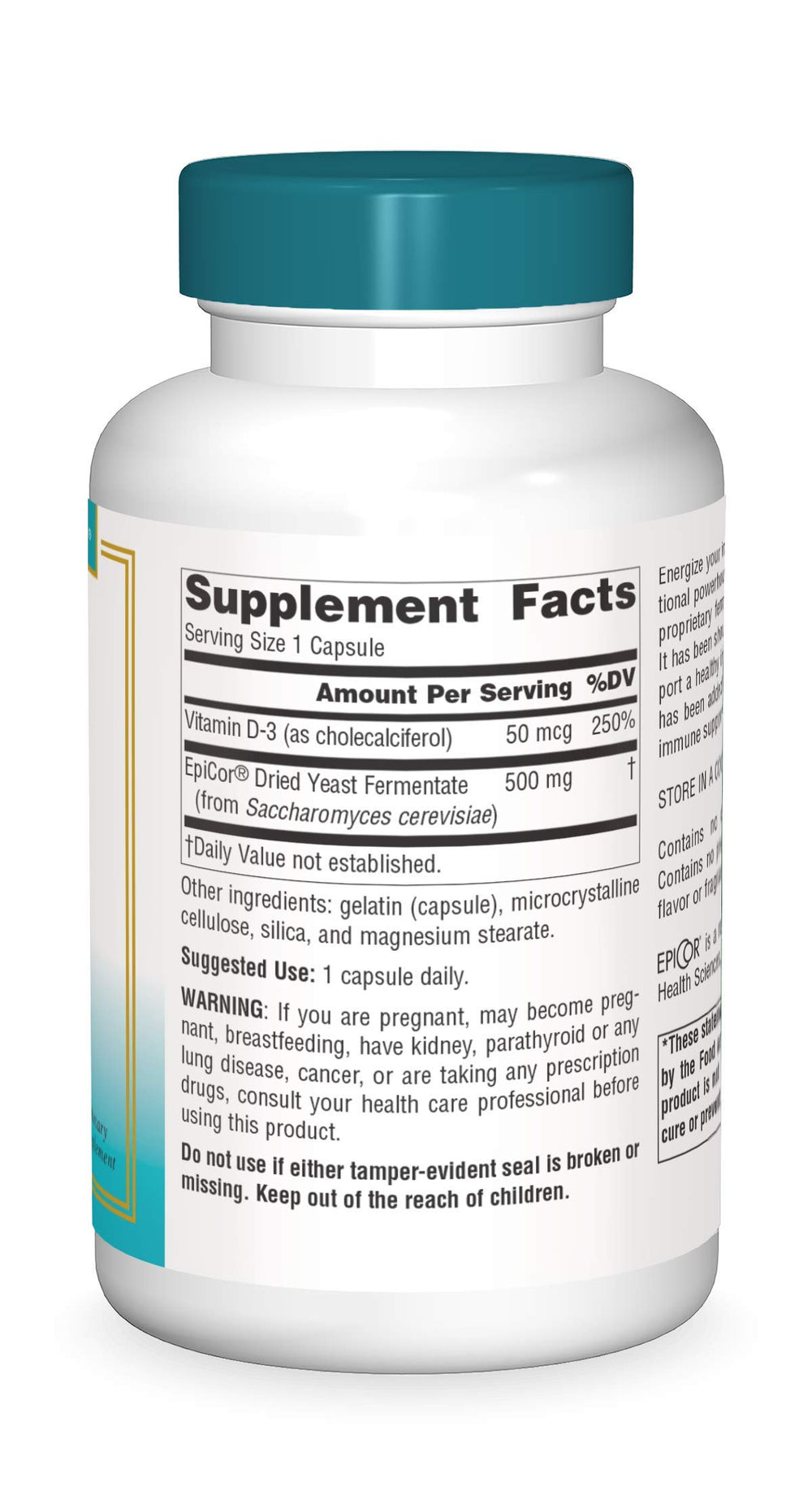 Source Naturals EpiCor capsules stacked ready for daily immune wellness routine.