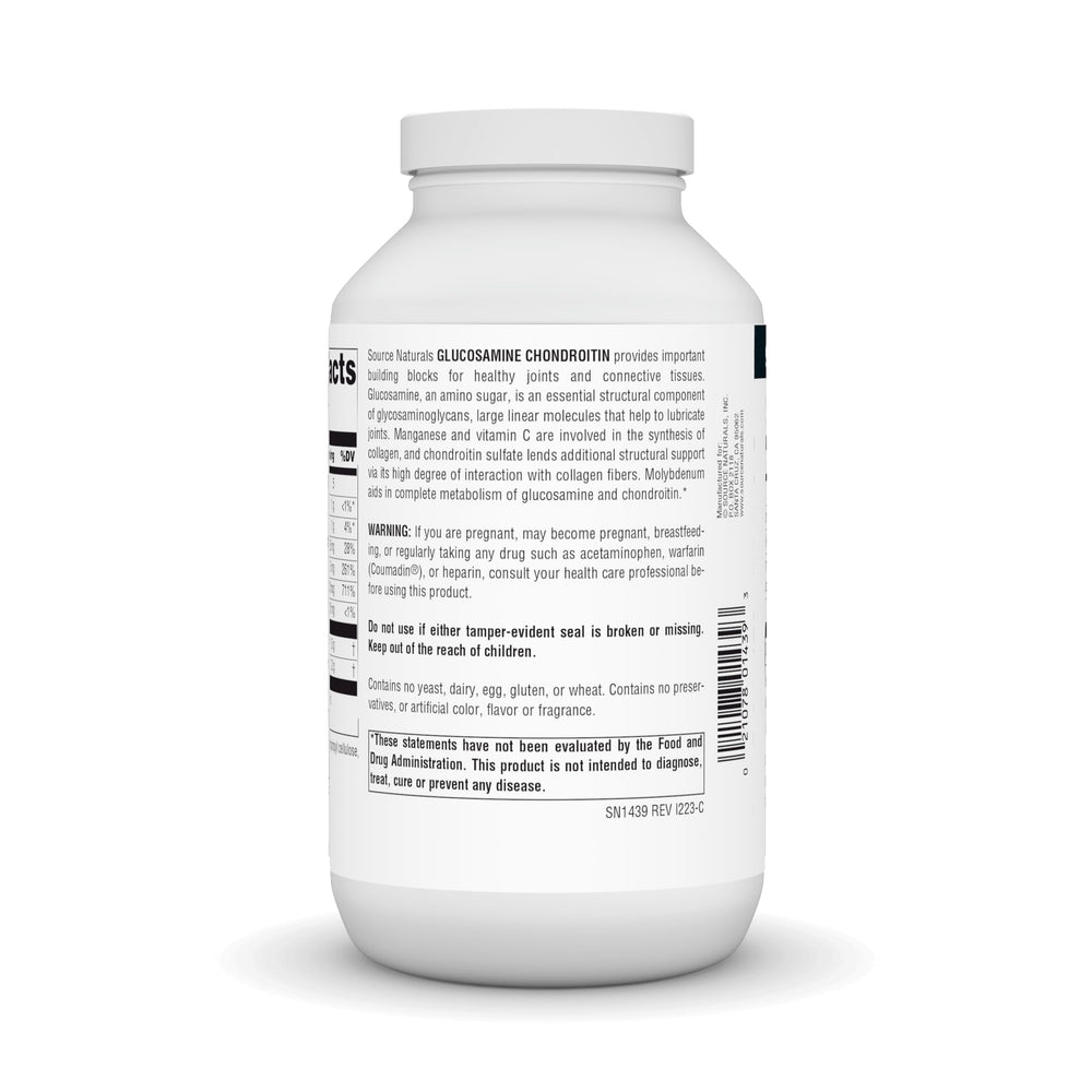 Source Naturals ingredients panel showing manganese and molybdenum.