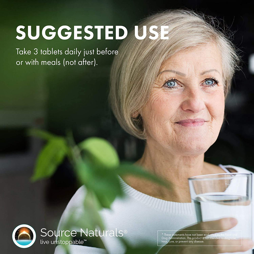 GMP-compliant production label on Source Naturals packaging