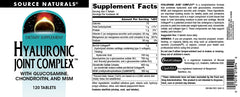 Graphic showing hyaluronic acid with glucosamine, chondroitin, and MSM