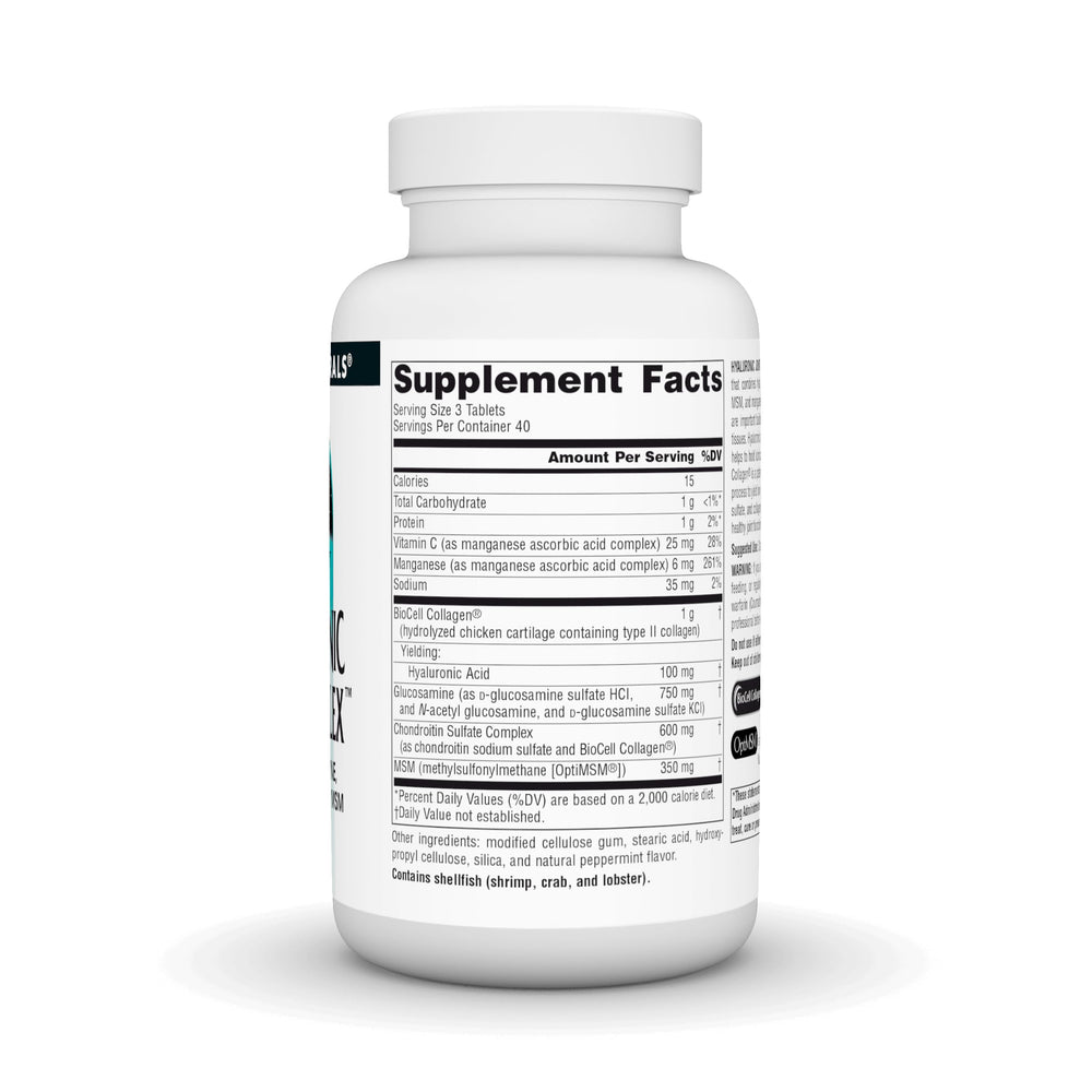 Tablets of Source Naturals Hyaluronic Joint Complex laid out for routine