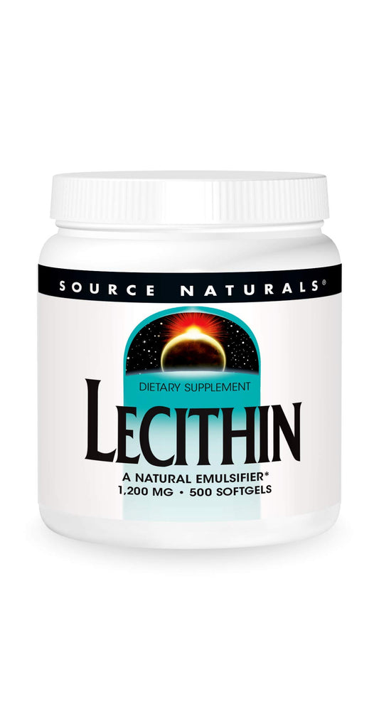 Source Naturals Lecithin 1200 mg softgels bottle for daily use.