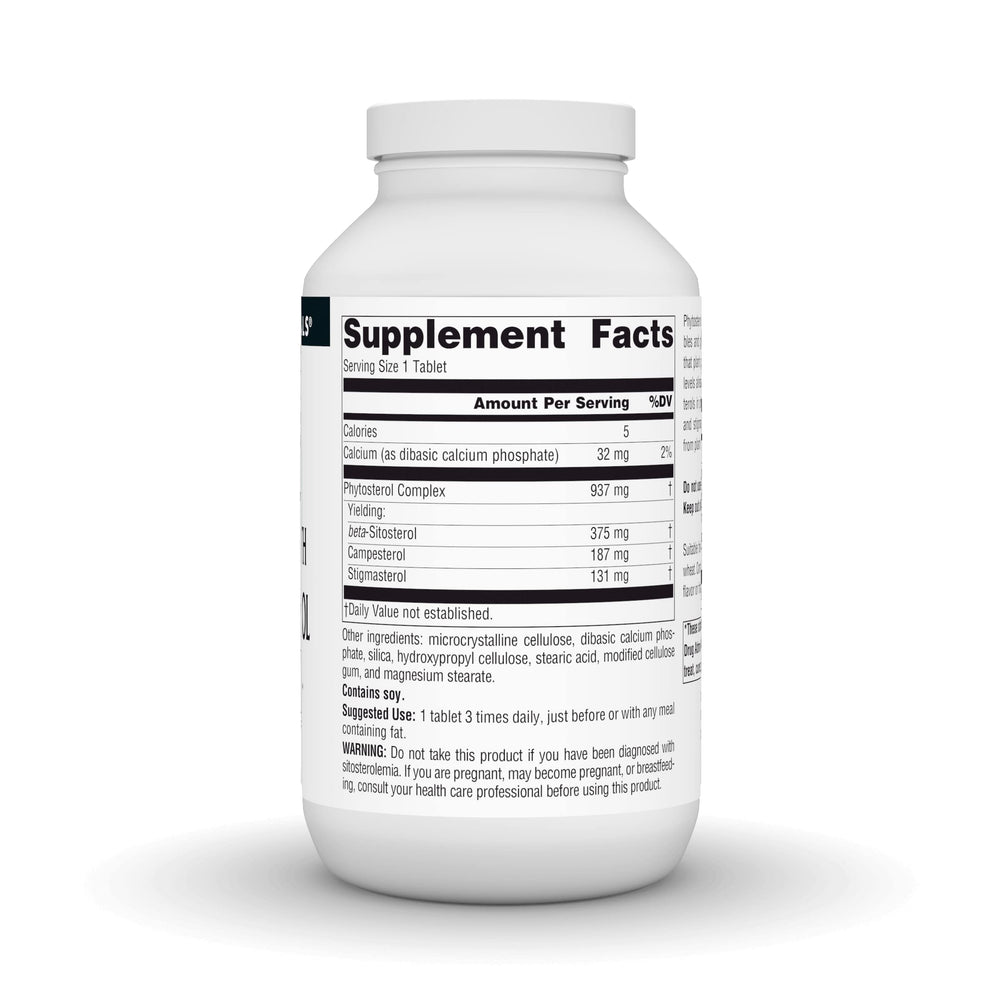 Close-up of Source Naturals beta sitosterol tablets showing form and size