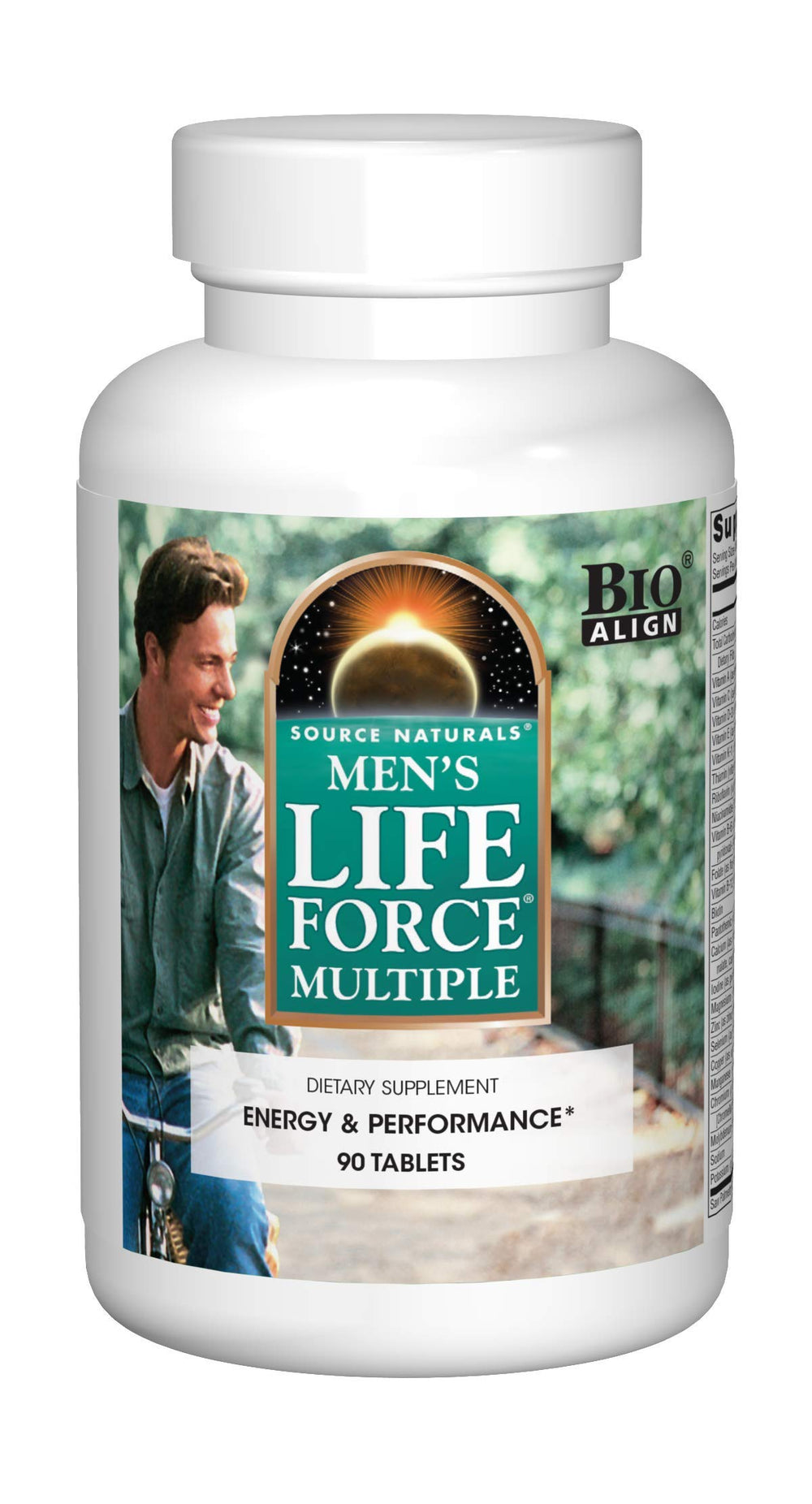 Source Naturals Life Force packaging box emphasizing contents and benefits.