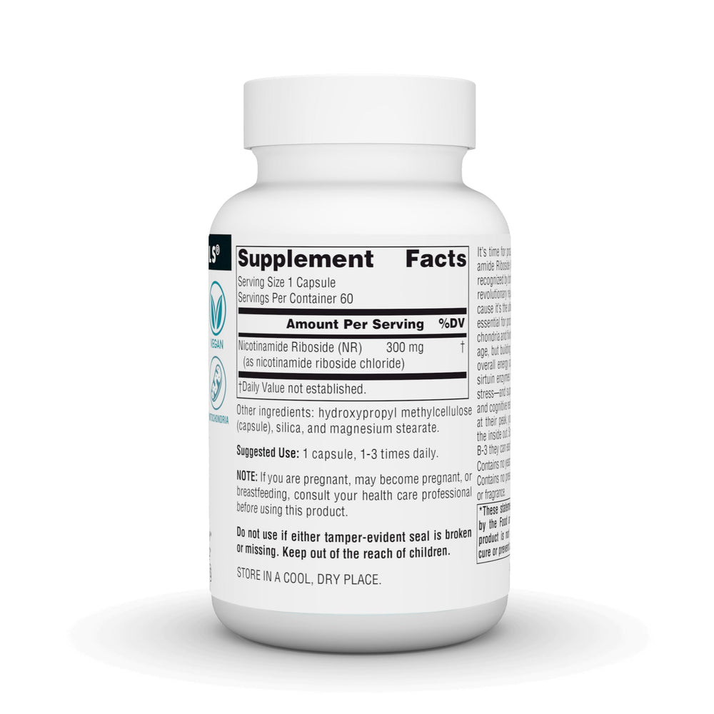 Source Naturals NR label close-up with vegan formulation notes