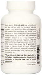 Source Naturals R-Lipoic Acid bottle on shelf with trusted packaging.