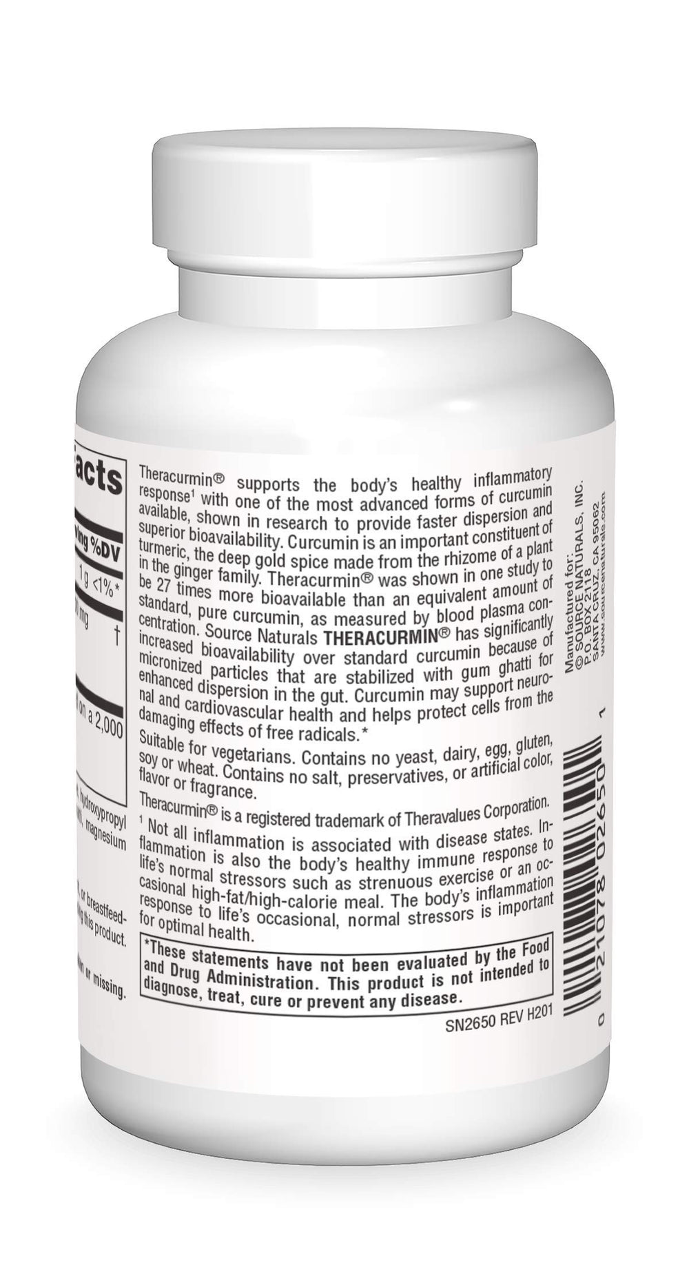 Source Naturals Theracurmin capsules close-up showing vegetarian capsules for daily wellness