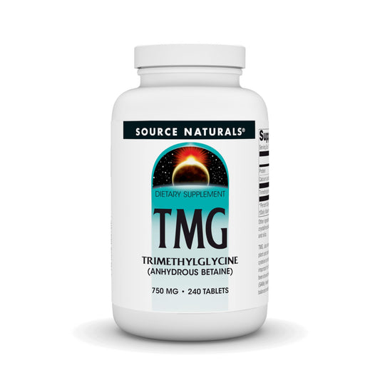 Source Naturals TMG 750mg bottle front view for methyl donor support