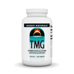 Source Naturals TMG 750mg bottle front view for methyl donor support