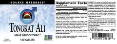 Source Naturals Tongkat Ali bottle side view highlighting cGMP manufacturing