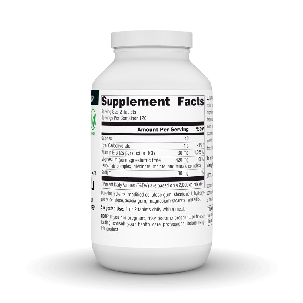 Source Naturals Ultra-Mag label featuring B-6 information for utilization support.