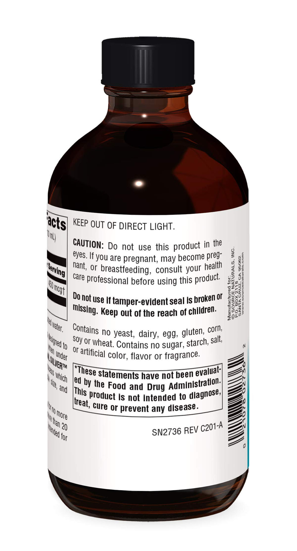 Source Naturals Colloidal Silver 8 oz pour for simple daily use.