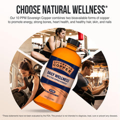Sovereign Copper Hydrosol packaging in glass emphasizing purity and sustainability.