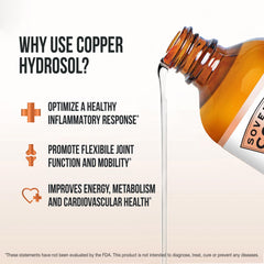 Sovereign Copper Hydrosol in a glass ready for daily use