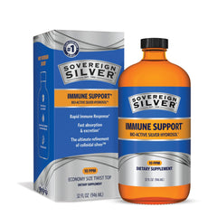 Sovereign Silver immune-support bottle pour for simple daily dosing