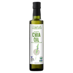 SOW Seeds of Wellness Organic Chia Seed Oil pour spout showing easy drizzle for meals.