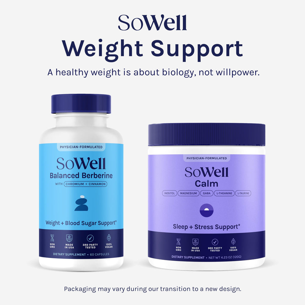 Morning routine setup with SoWell Calm powder for a calmer start.