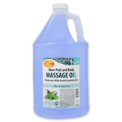 Spa Redi mint eucalyptus massage oil bottle ready for a calming spa session