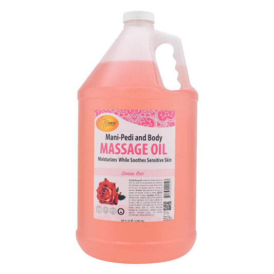 SPA REDI sensual rose massage oil bottle for a calming full-body massage.