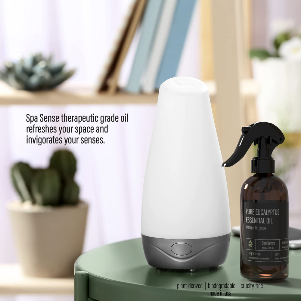 Spa Sense eucalyptus spray used with a diffuser for natural aromatherapy.