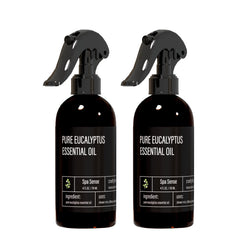 Spa Sense Pure eucalyptus shower mist bottle pouring for an invigorating start to your day.