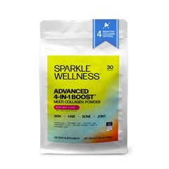 Sparkle Wellness Advanced 4 in 1 Boost mixed berry tub for easy daily collagen intake.