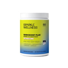 Sparkle Wellness VERISOL bottle close-up highlighting marine collagen for skin support.