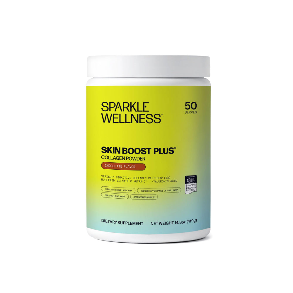 Sparkle Wellness VERISOL chocolate powder dissolving in water for hydration