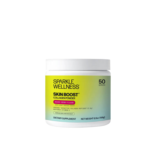 Sparkle Wellness VERISOL collagen powder with scoop for easy daily use.