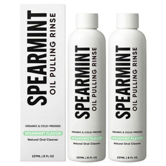 SUBMETIC Spearmint Oil Pulling Rinse bottle close-up for long-lasting fresh breath.