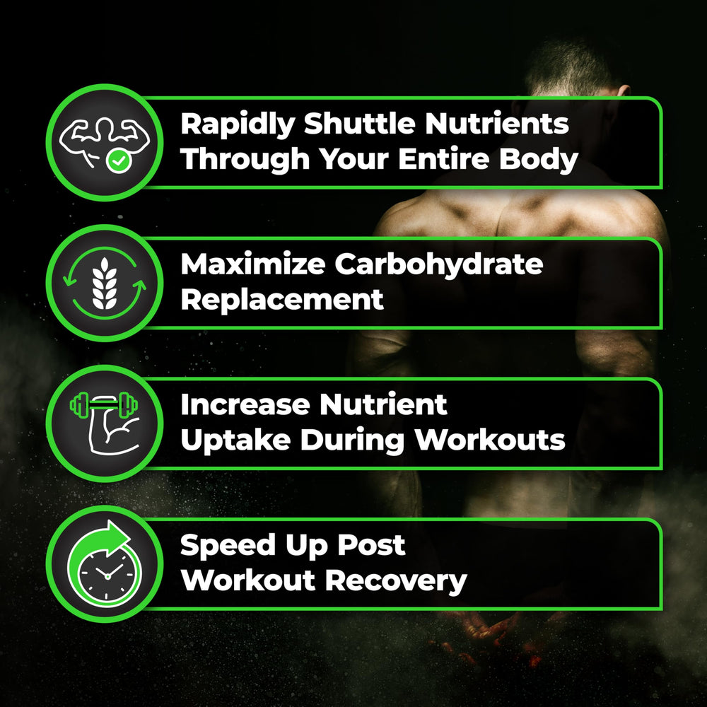 Ingredient panel close-up emphasizes high molecular weight carbohydrate.