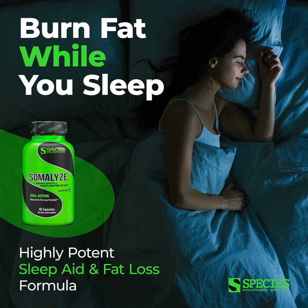 Species Nutrition Somalyze capsules close-up showing sleep-friendly use.