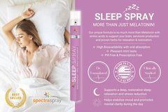 Label close-up of Spectraspray Sleep Support showing ingredients