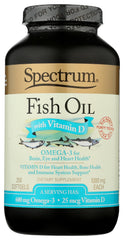 Spectrum Essentials Softgels Fish Oil bottle front view suggests heart and brain health support